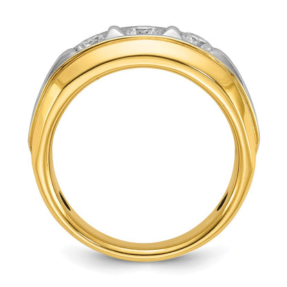 14k Two-tone Gold Men's 3/4 carat Diamond Complete Ring