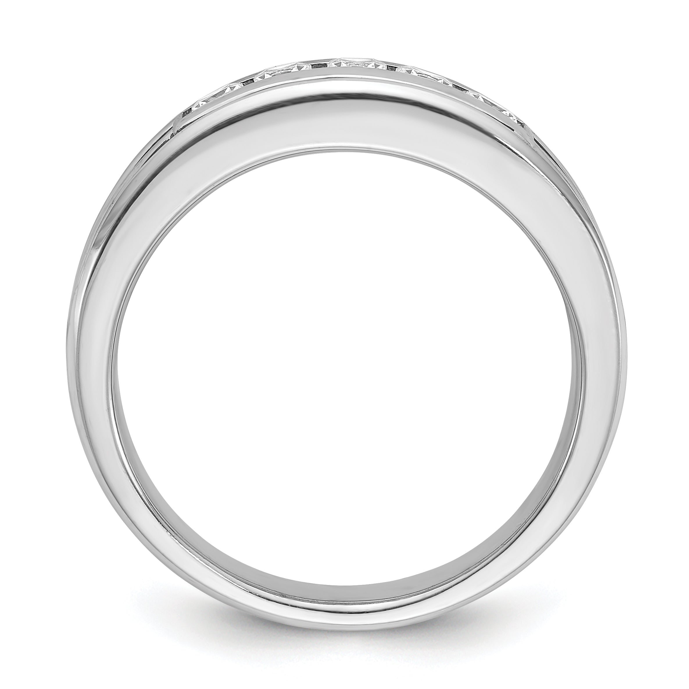 14k White Gold with Black Rhodium Men's 3/4 carat Diamond Complete Ring