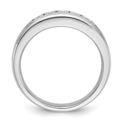 14k White Gold with Black Rhodium Men's 3/4 carat Diamond Complete Ring