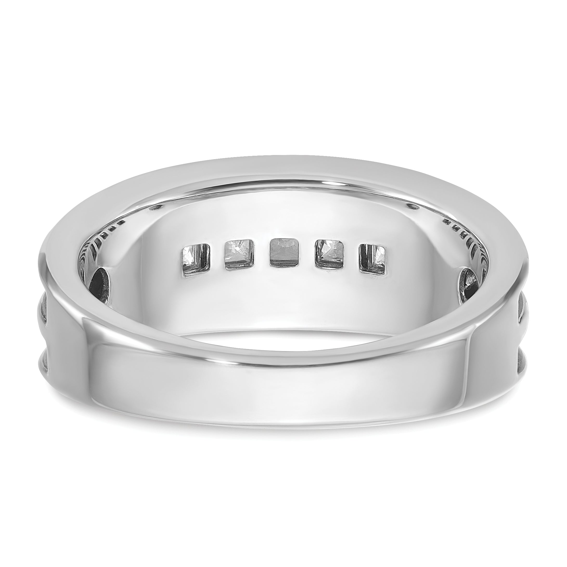 14k White Gold with Black Rhodium Men's 3/4 carat Diamond Complete Ring