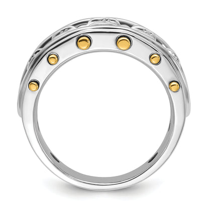 14k Two-tone Gold Men's 1 carat Diamond Complete Ring
