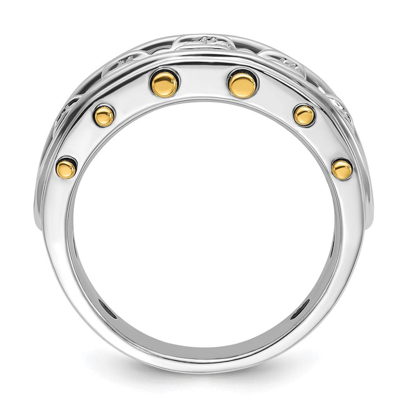 14k Two-tone Gold Men's 1 carat Diamond Complete Ring
