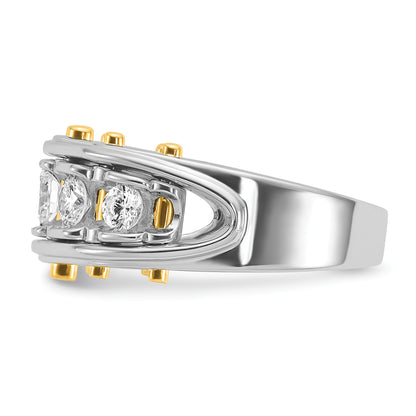 14k Two-tone Gold Men's 1 carat Diamond Complete Ring