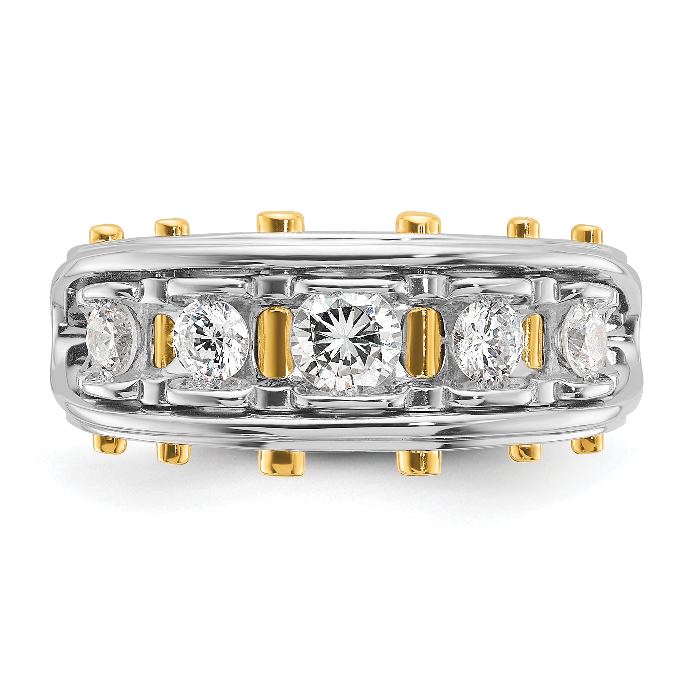 14k Two-tone Gold Men's 1 carat Diamond Complete Ring