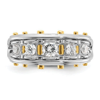 14k Two-tone Gold Men's 1 carat Diamond Complete Ring