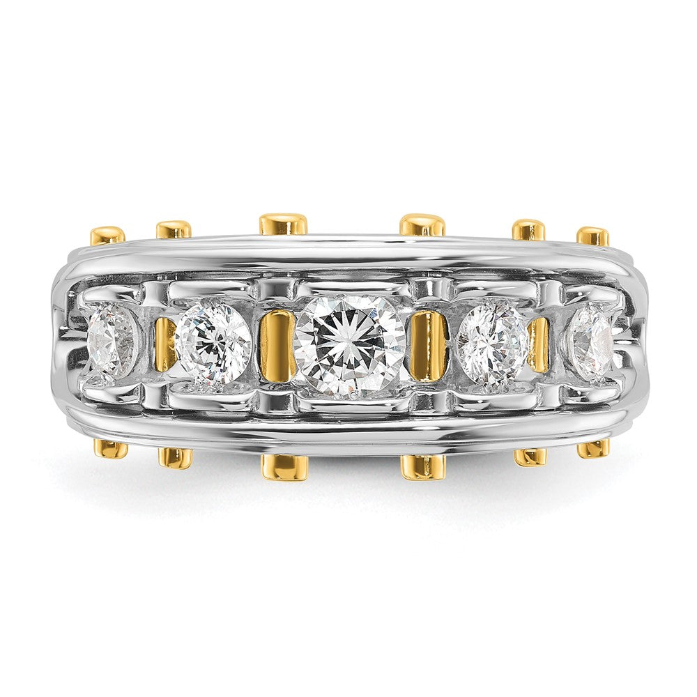 14k Two-tone Gold Men's 1 carat Diamond Complete Ring
