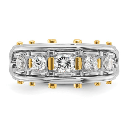 14k Two-tone Gold Men's 1 carat Diamond Complete Ring