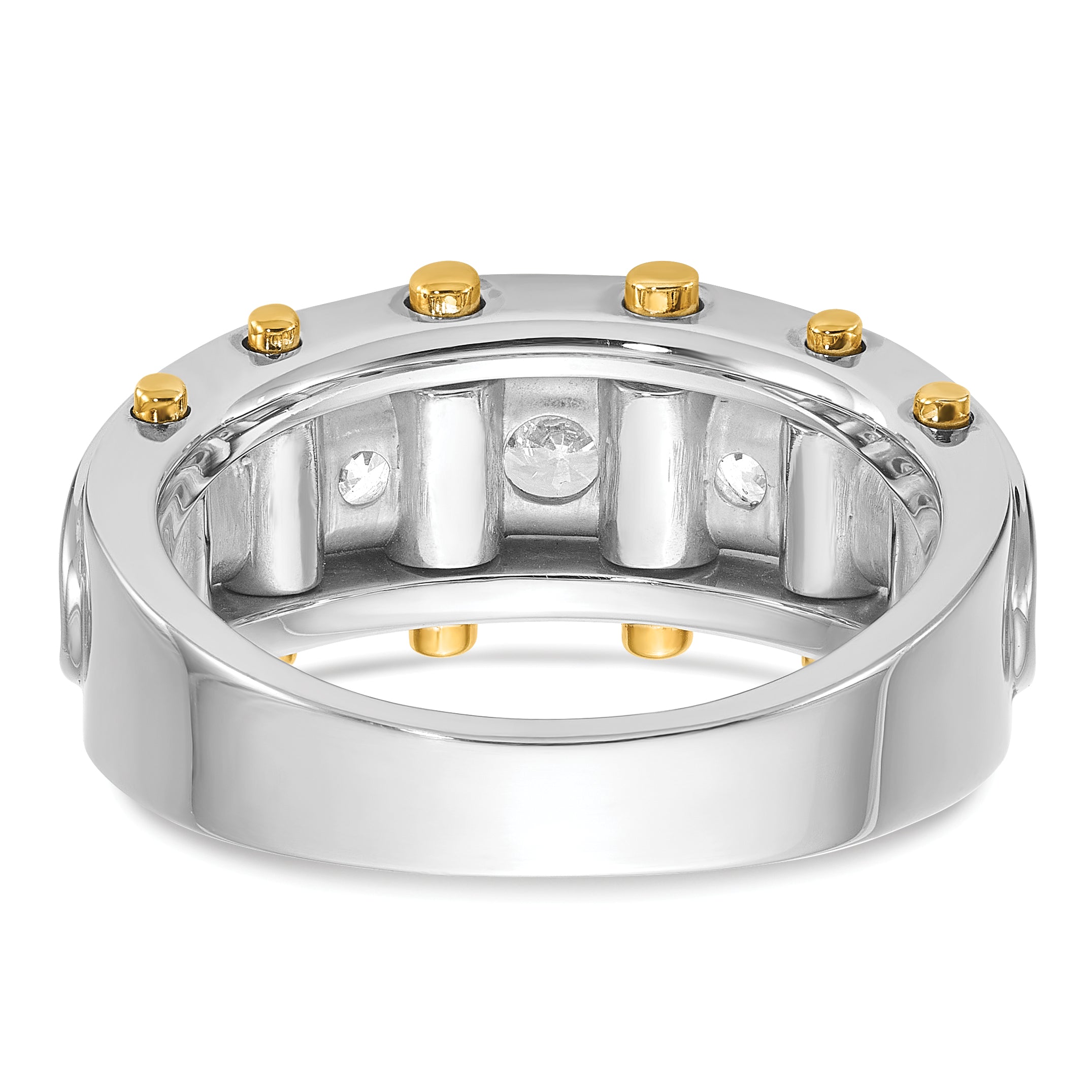 14k Two-tone Gold Men's 1 carat Diamond Complete Ring