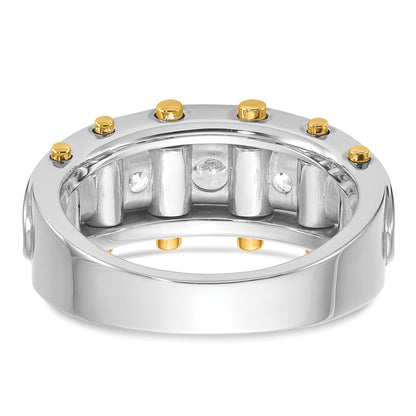 14k Two-tone Gold Men's 1 carat Diamond Complete Ring
