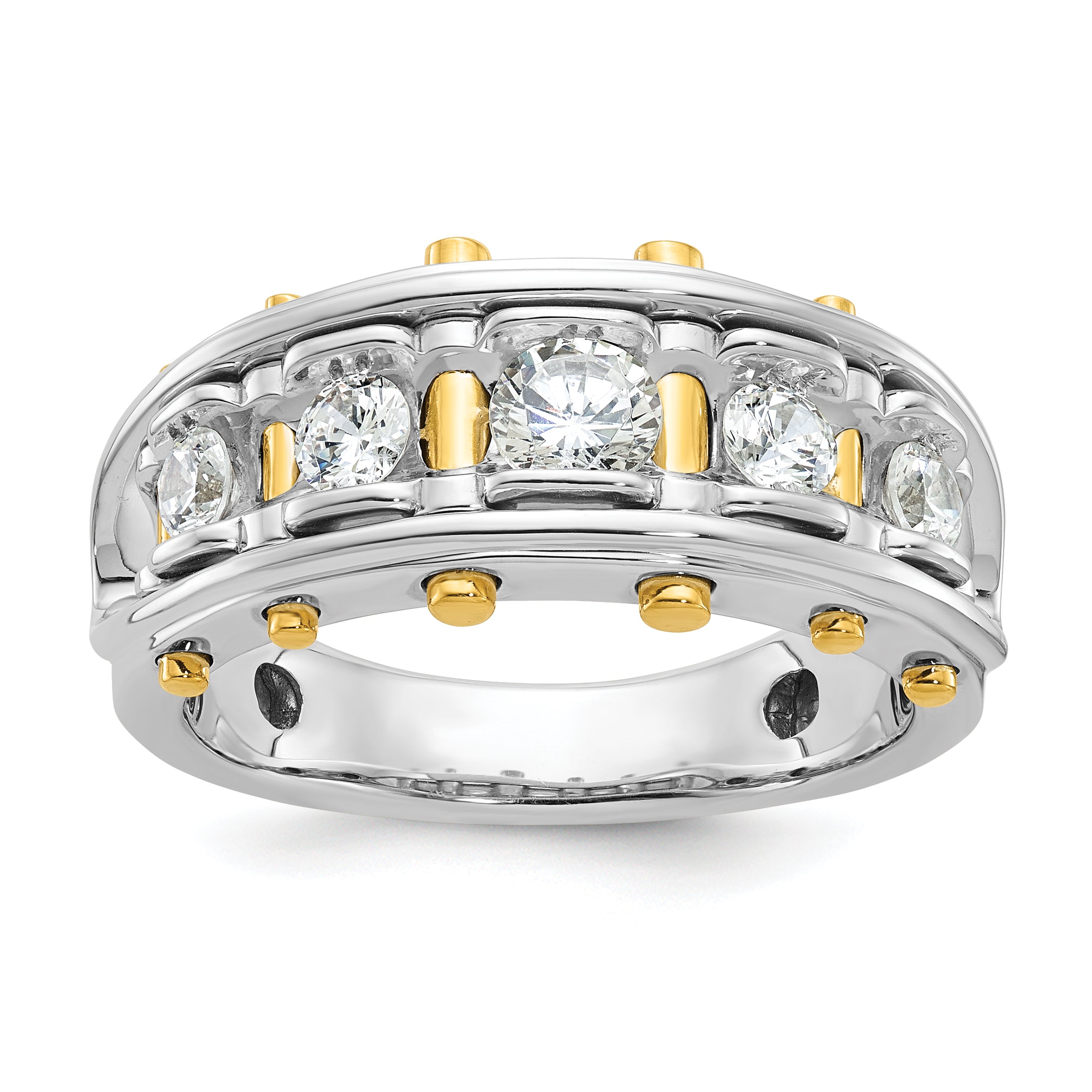 14k Two-tone Gold Men's 1 carat Diamond Complete Ring