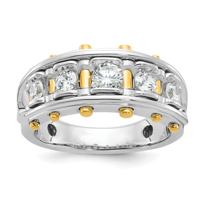 14k Two-tone Gold Men's 1 carat Diamond Complete Ring