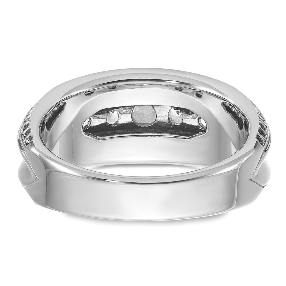 14k White Gold with Black Rhodium Men's 1 carat Diamond Complete Ring