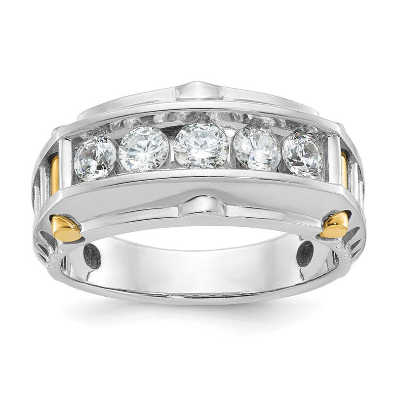 14k Two-tone Gold Men's 1 carat Diamond Complete Ring