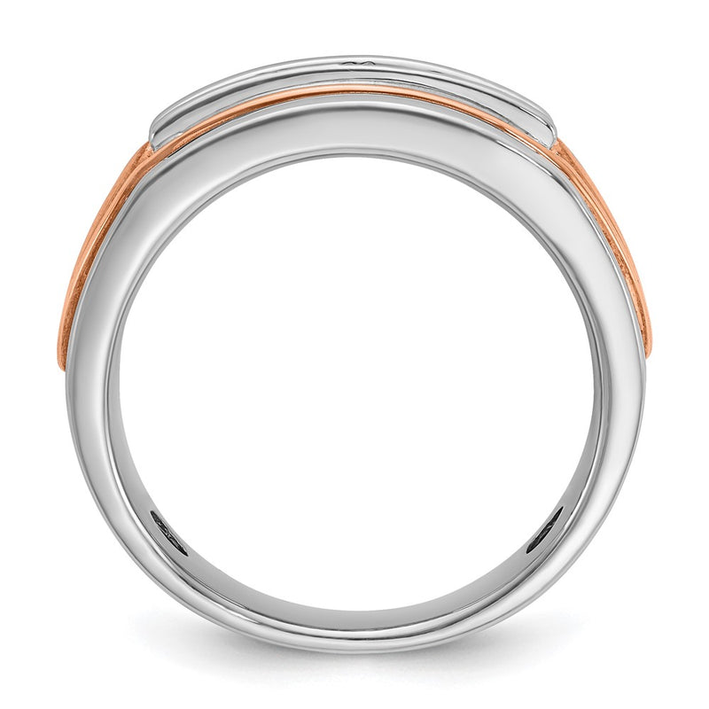 14k White/Rose Gold Two-tone Gold White/Rose Gold Men's 1/2 carat Diamond Complete Ring