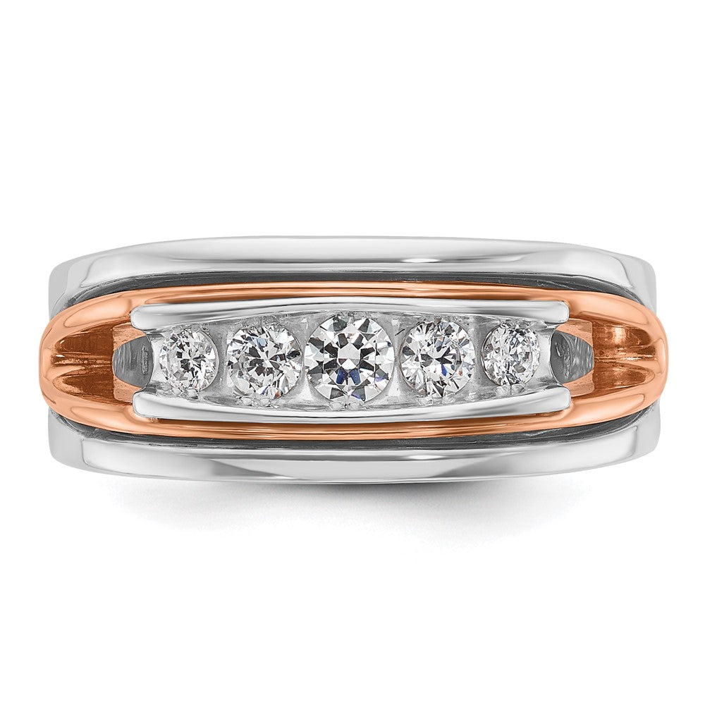 14k White/Rose Gold Two-tone Gold White/Rose Gold Men's 1/2 carat Diamond Complete Ring
