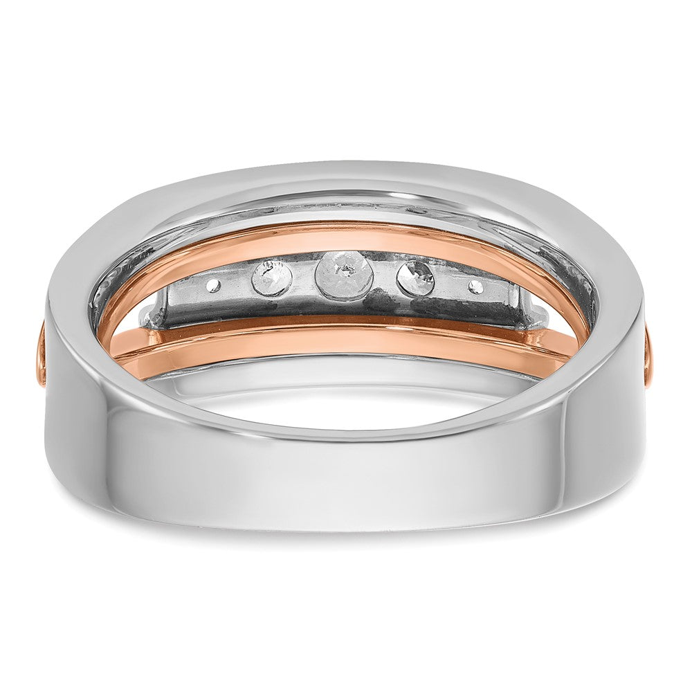 14k White/Rose Gold Two-tone Gold White/Rose Gold Men's 1/2 carat Diamond Complete Ring