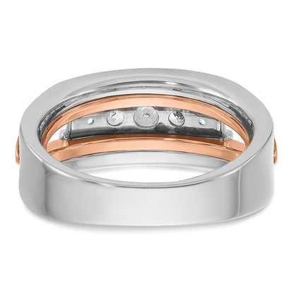 14k White/Rose Gold Two-tone Gold White/Rose Gold Men's 1/2 carat Diamond Complete Ring