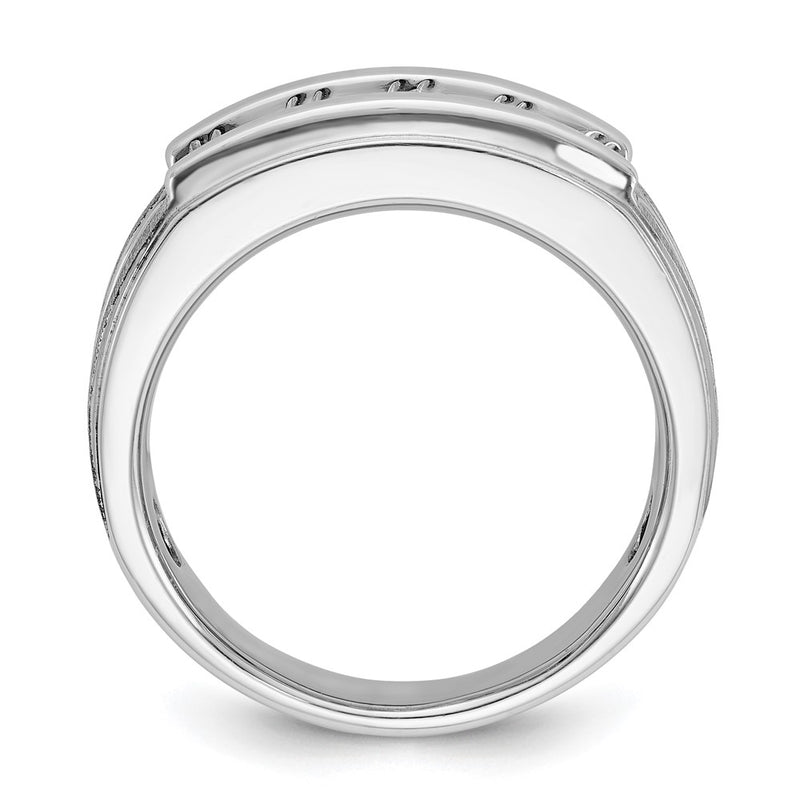 14k White Gold Men's 1 carat Diamond Complete Ring