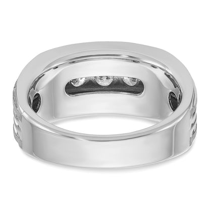 14k White Gold Men's 1 carat Diamond Complete Ring