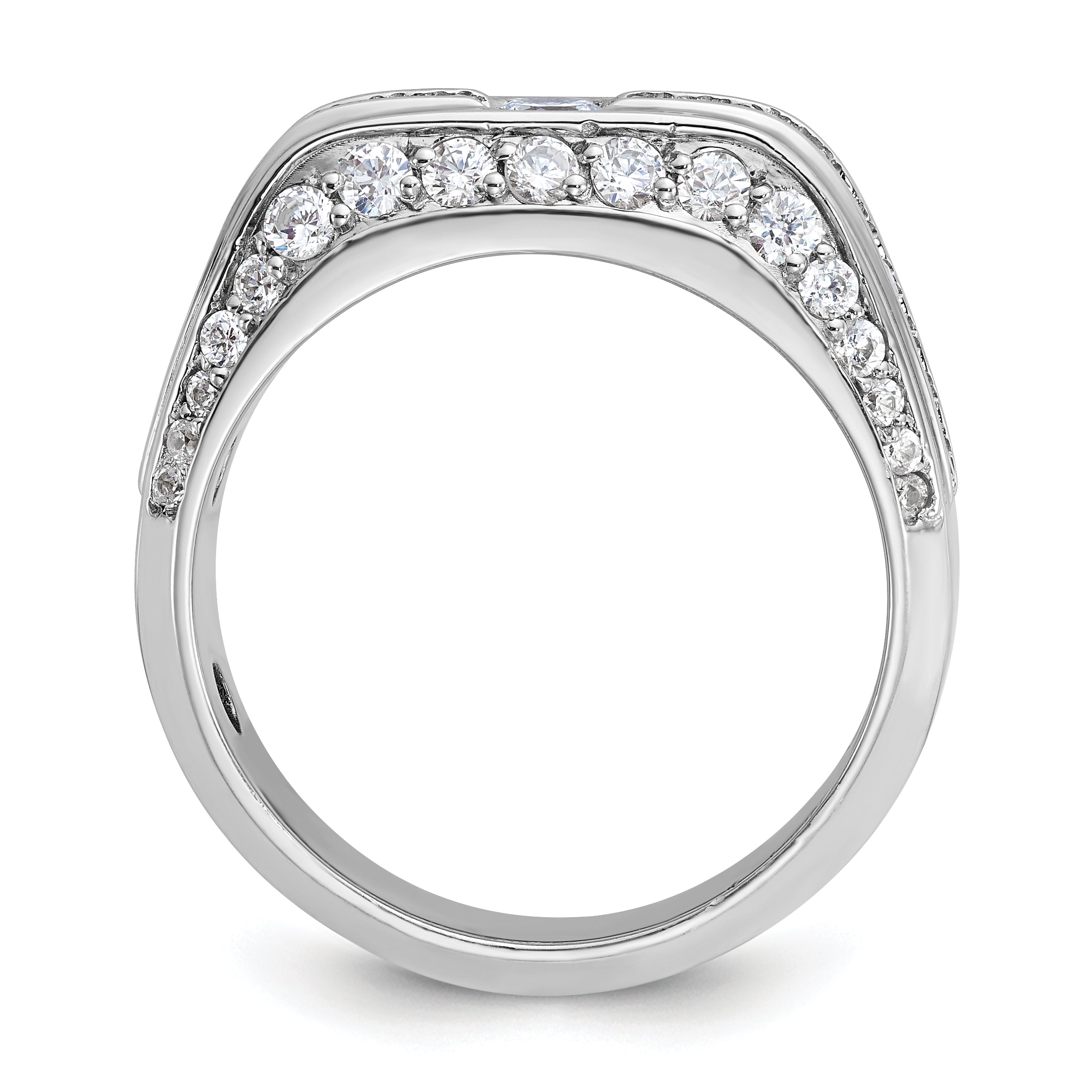 14k White Gold Men's 1.8 carat Diamond Complete Ring