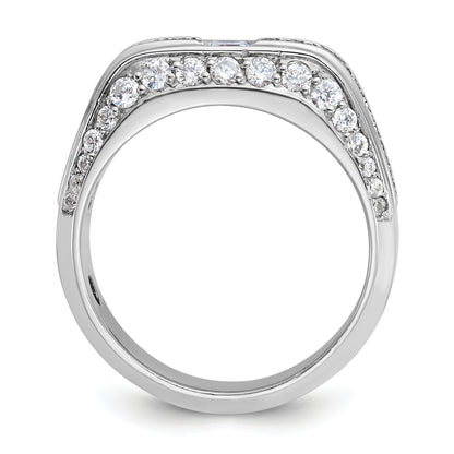 14k White Gold Men's 1.8 carat Diamond Complete Ring