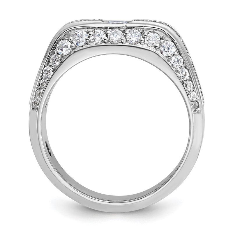 14k White Gold Men's 1.8 carat Diamond Complete Ring