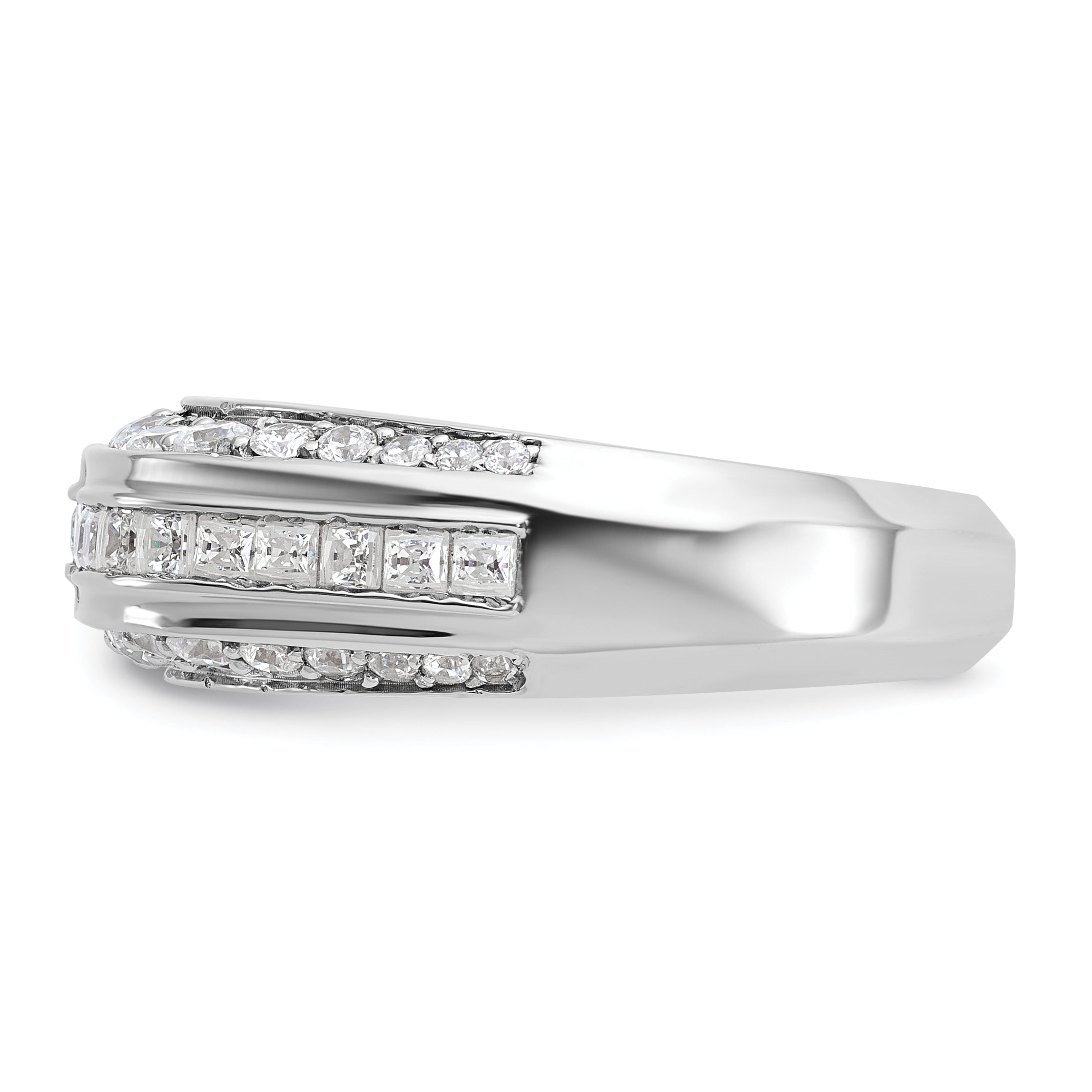 14k White Gold Men's 1.8 carat Diamond Complete Ring