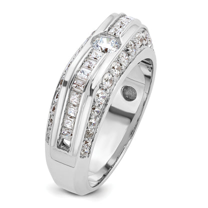 14k White Gold Men's 1.8 carat Diamond Complete Ring
