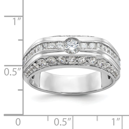 14k White Gold Men's 1.8 carat Diamond Complete Ring