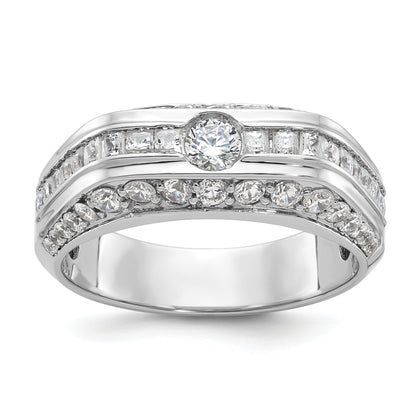 14k White Gold Men's 1.8 carat Diamond Complete Ring