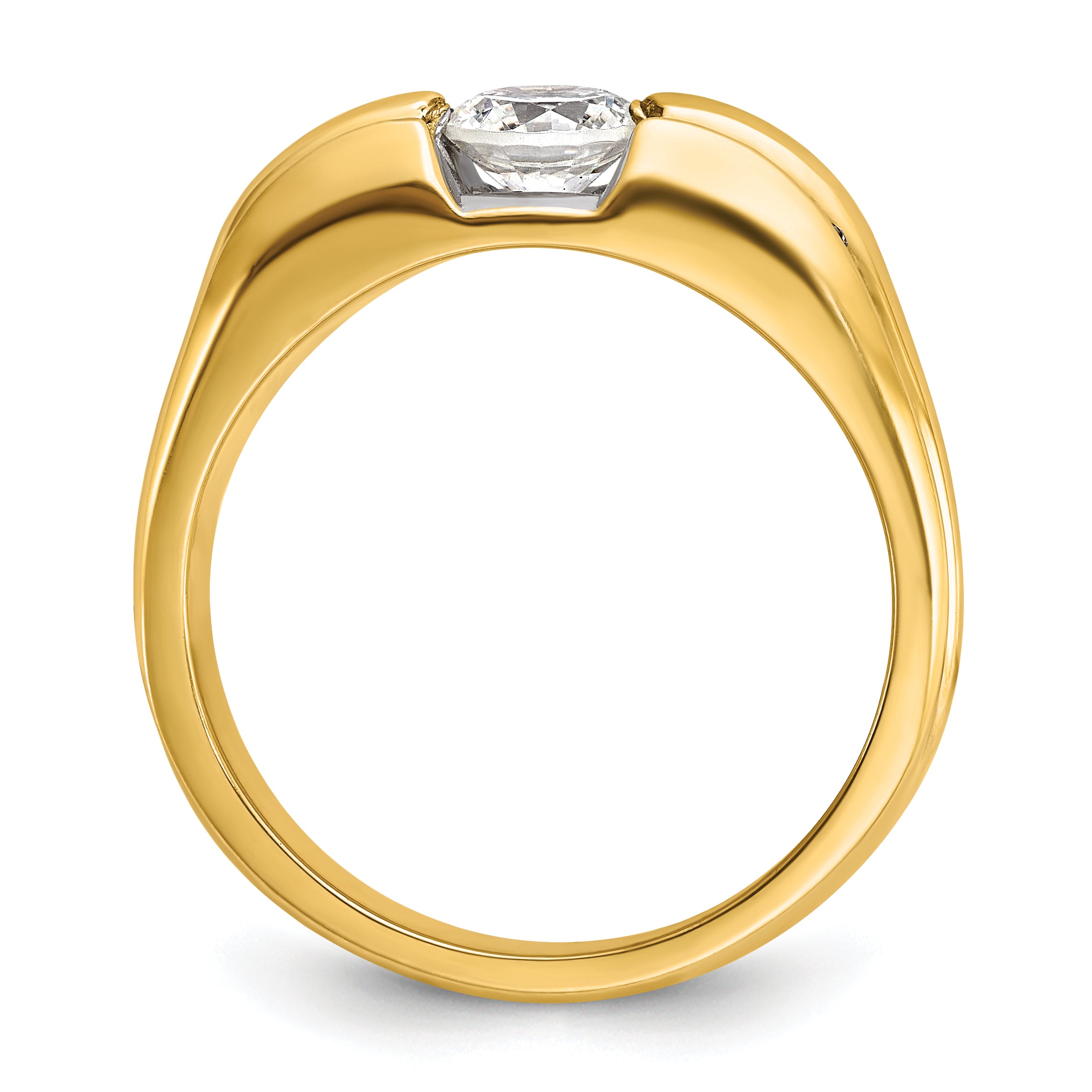 14k Yellow Gold Men's 1/3 carat Diamond Semi-mount Ring