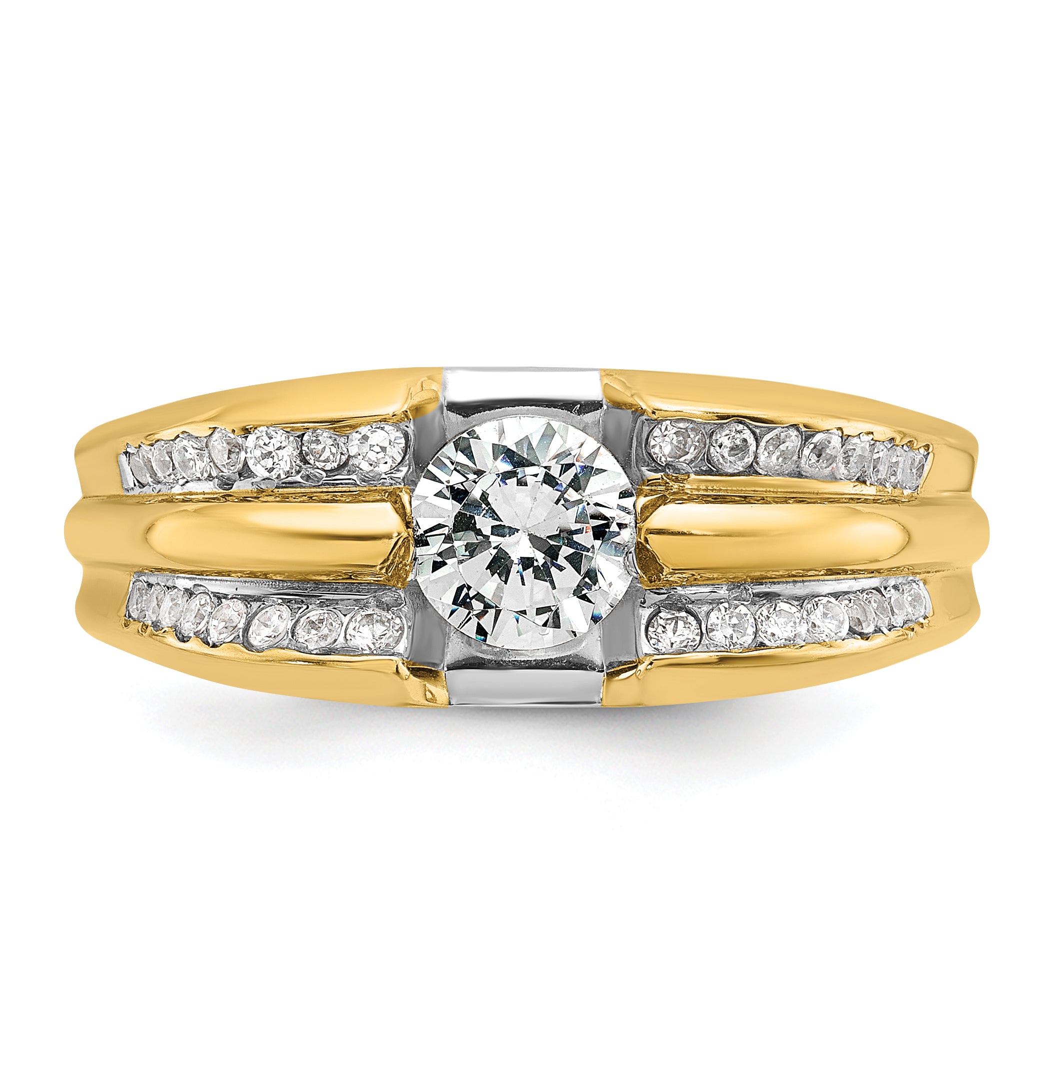 14k Yellow Gold Men's 1/3 carat Diamond Semi-mount Ring