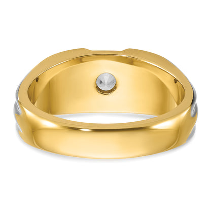 14k Yellow Gold Men's 1/3 carat Diamond Semi-mount Ring