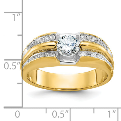 14k Yellow Gold Men's 1/3 carat Diamond Semi-mount Ring