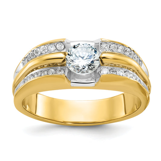 14k Yellow Gold Men's 1/3 carat Diamond Semi-mount Ring