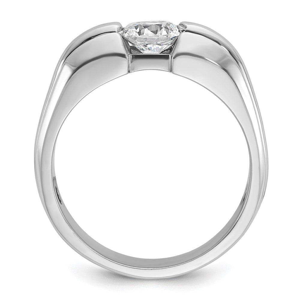 14k White Gold 1 Ct. Lab Grown Diamond VS/SI+ G+ Complete Men's Ring