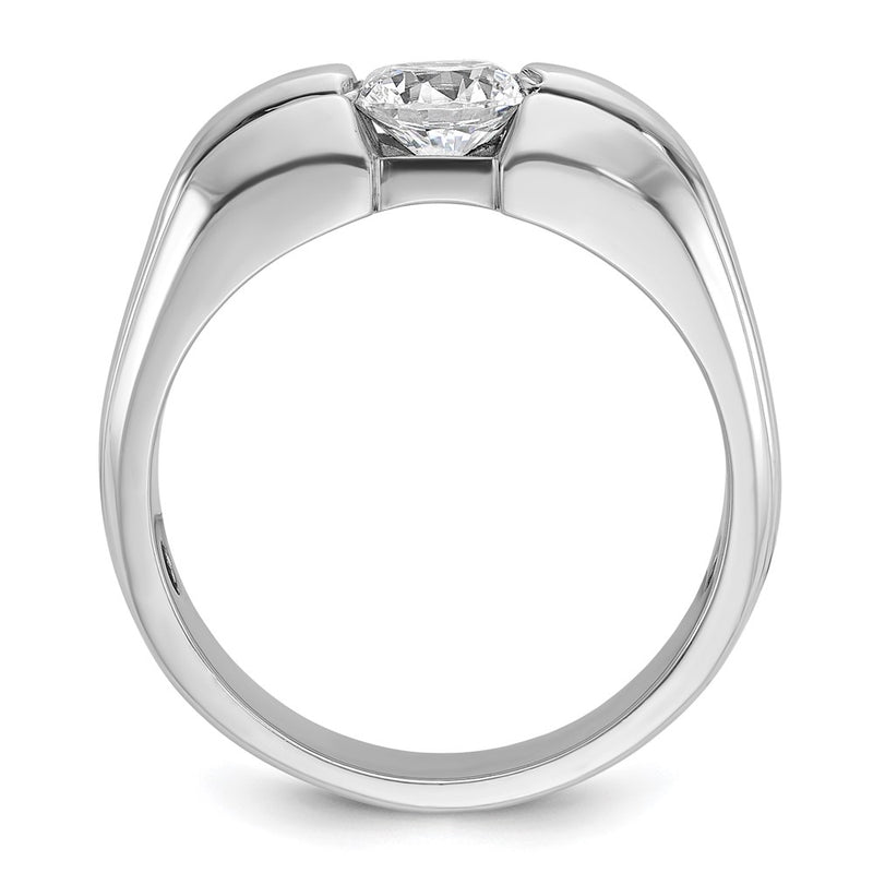 14k White Gold 1 Ct. Lab Grown Diamond VS/SI+ G+ Complete Men's Ring