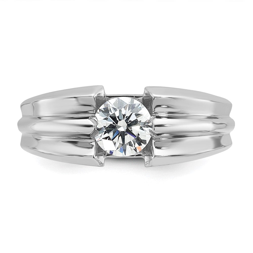 14k White Gold 1 Ct. Lab Grown Diamond VS/SI+ G+ Complete Men's Ring