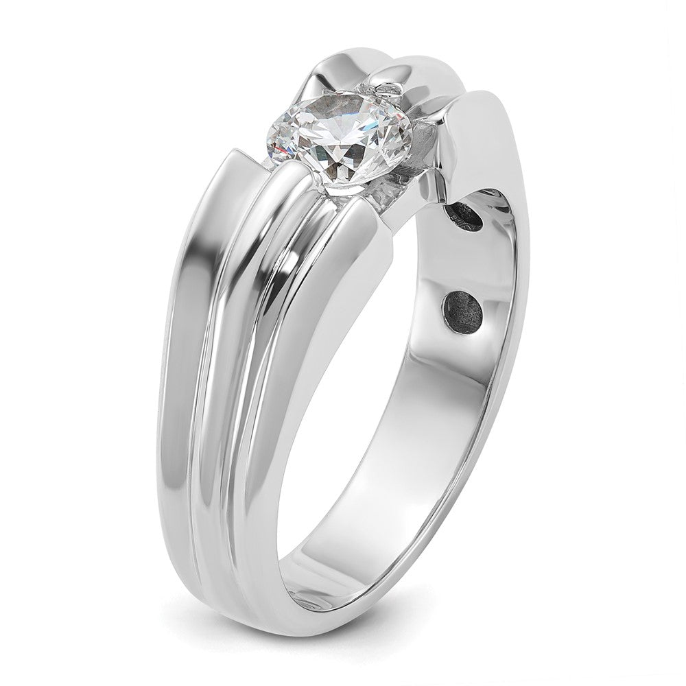 14k White Gold 1 Ct. Lab Grown Diamond VS/SI+ G+ Complete Men's Ring