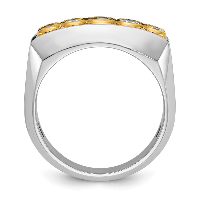 14k Two-tone Gold Men's 1 carat Diamond Complete Ring