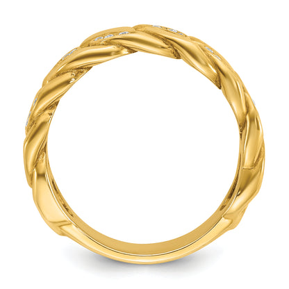 10K Yellow Gold Ibgoodman Men'S Link Design Diamond Complete Ring