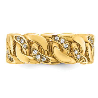 10K Yellow Gold Ibgoodman Men'S Link Design Diamond Complete Ring
