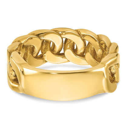 10K Yellow Gold Ibgoodman Men'S Link Design Diamond Complete Ring