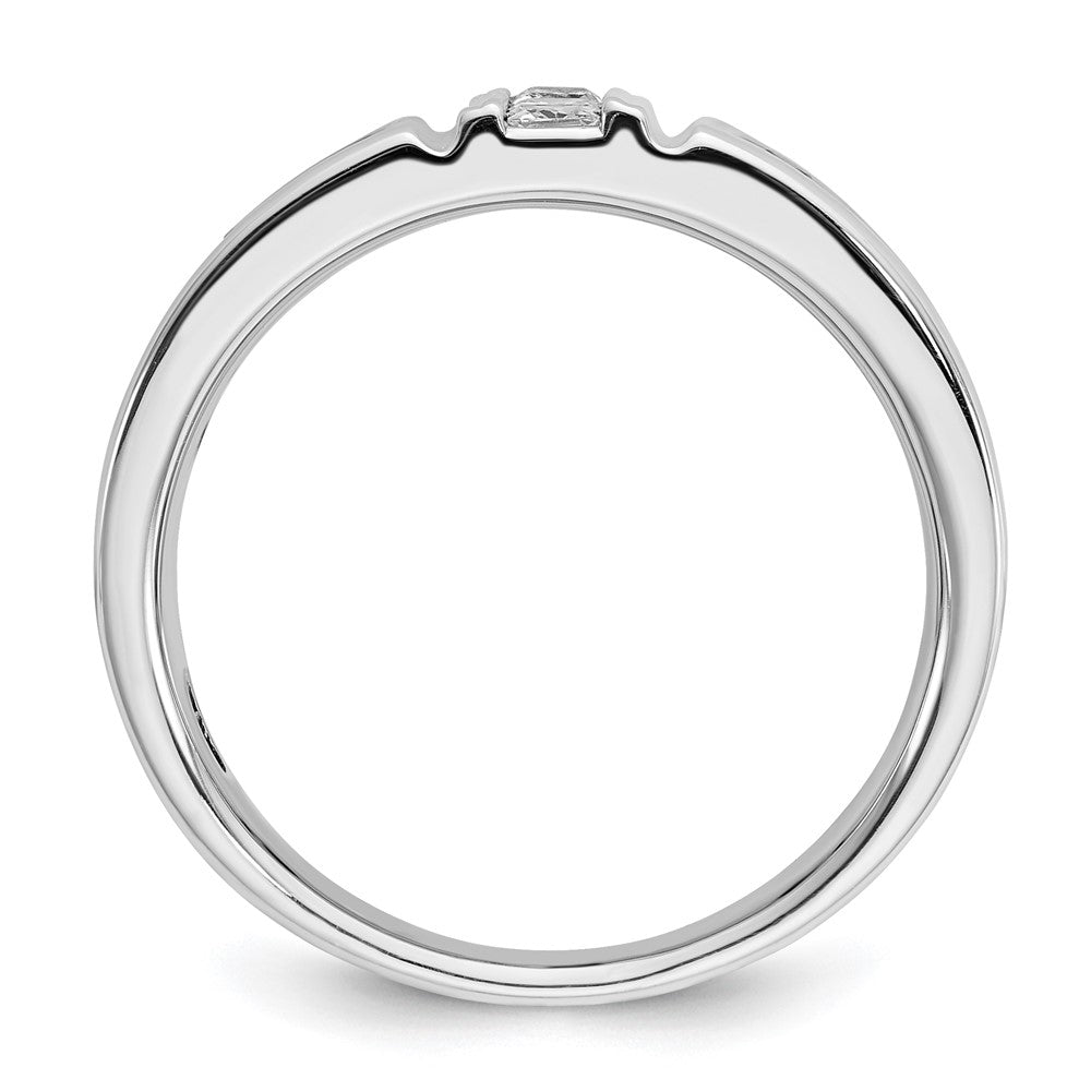 14k White Gold Men's Black and White 1 carat Diamond Complete Ring