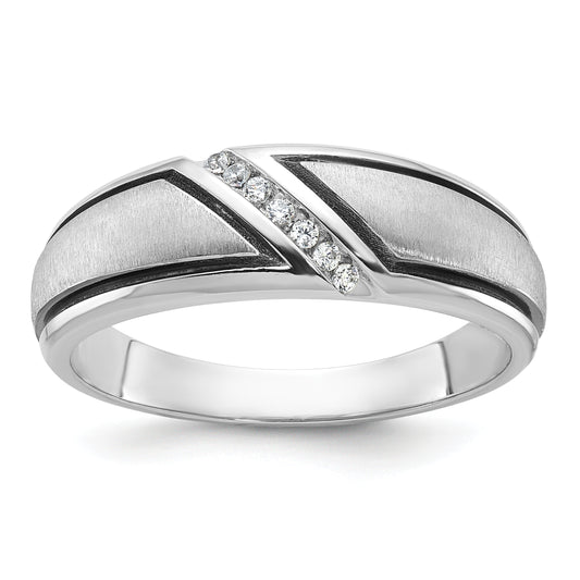 10K White Gold Men'S Polished And Satin Ring Mounting