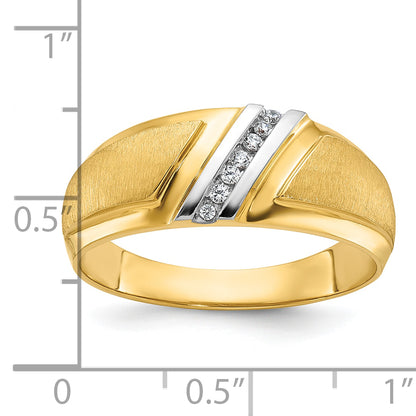 10K Yellow W/Rhodium Ibgoodman Men'S Polished And Satin Ring Mounting