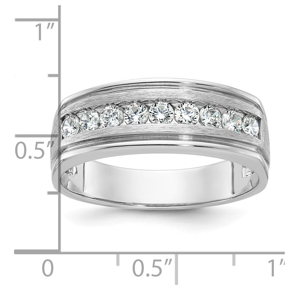 14k White Gold Men's 1/2 carat Diamond Complete Ring