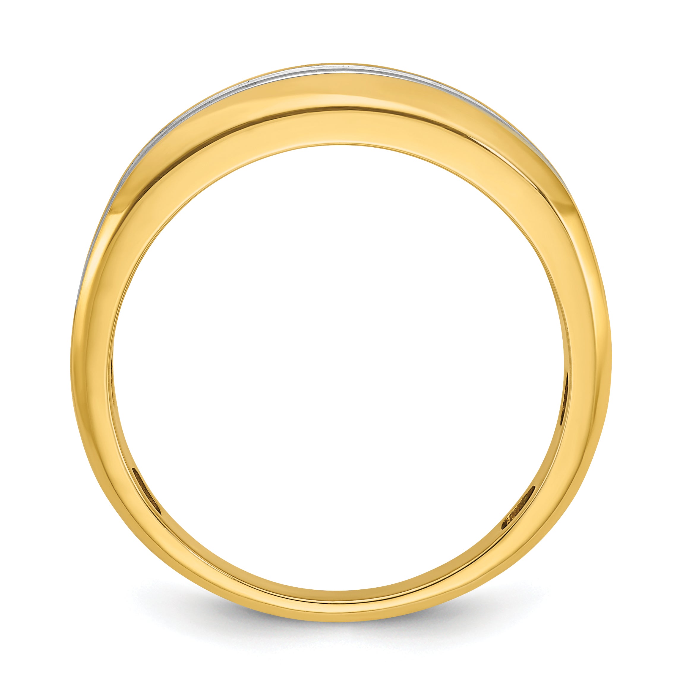 10K Yellow Gold Ibgoodman Men'S Polished Two-Row Ring Mounting