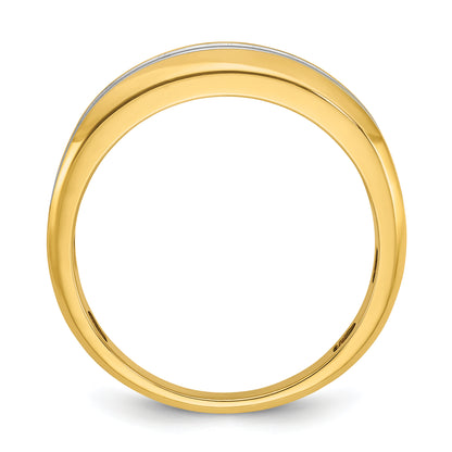 10K Yellow Gold Ibgoodman Men'S Polished Two-Row Ring Mounting