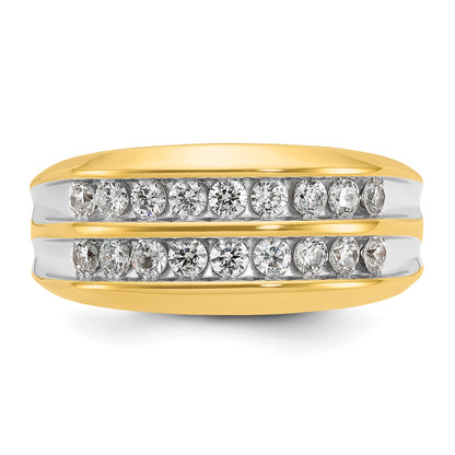 10K Yellow Gold Ibgoodman Men'S Polished Two-Row Ring Mounting